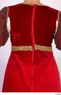  Photos Woman in Historical Dress 78 17th century decorated historical clothing lace red decorated dress upper body 0008.jpg